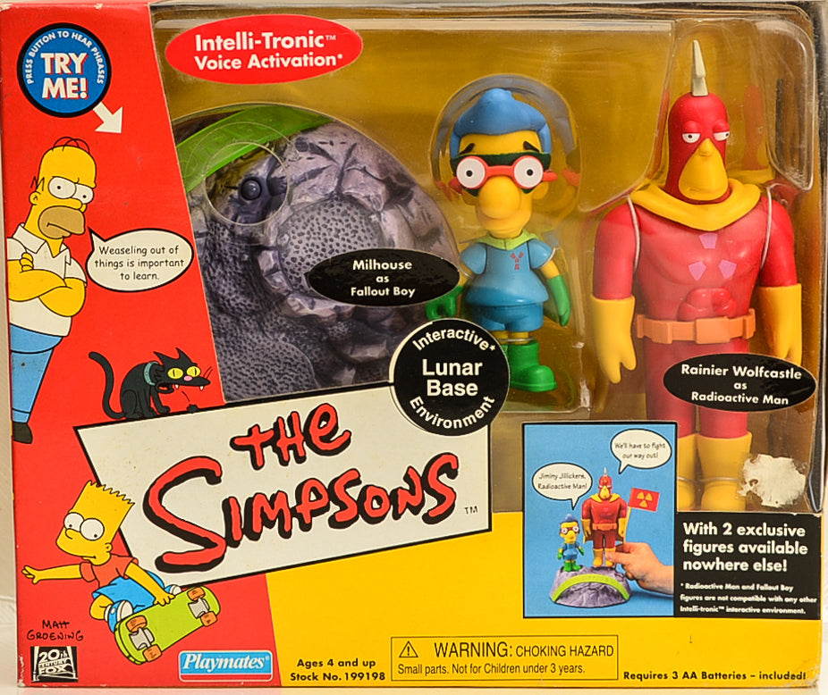Playmates - The Simpsons - Interactive Lunar Base with Milhouse & Rainier Wolfcastle - Action Figure