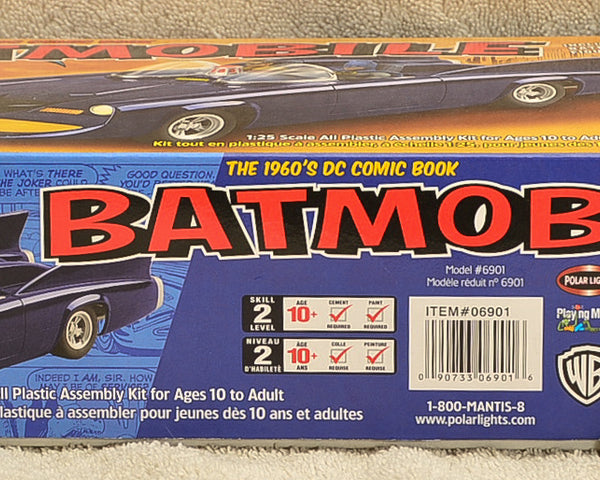 2002 Polar Lights Batman Batmobile The 1960s DC Car Plastic Model Kit 1:25 Scale