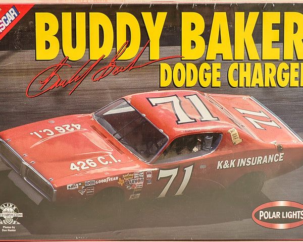 2002 Polar Lights Buddy Baker 71 Dodge Charger K&k Insurance Plastic Model Car Mountain 1:25