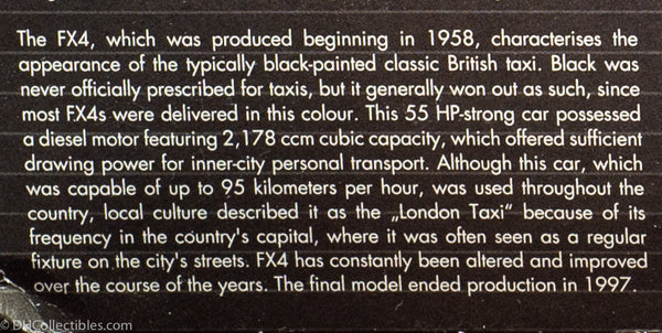 2011 Revell Austin FX4 London Taxi  #07093 1:24 Scale  - Model Kit