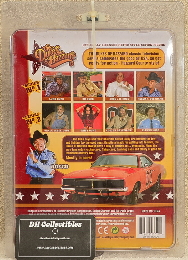 Figures Toy Co The Dukes of Hazzard Series 1 Rosco P Coltrane Action Figure 8" Mego Retro