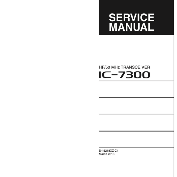 Icom IC-7300 Service Manual ( Digital Download )