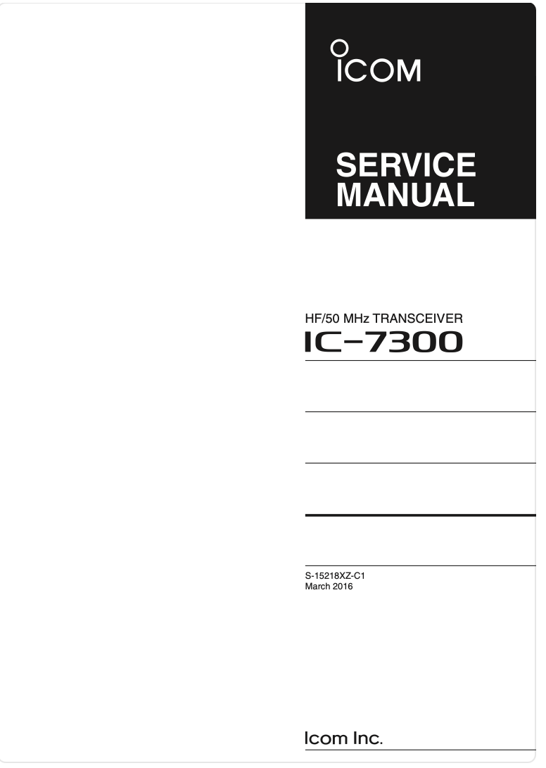 Icom IC-7300 Service Manual ( Digital Download )