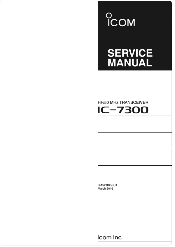 Icom IC-7300 Service Manual ( Digital Download )