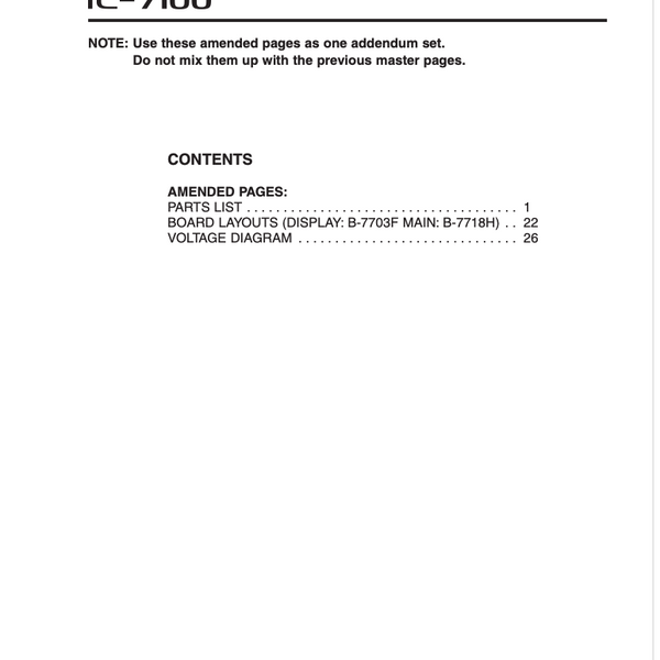 Icom IC-7100 Service Manual ( Digital Download )
