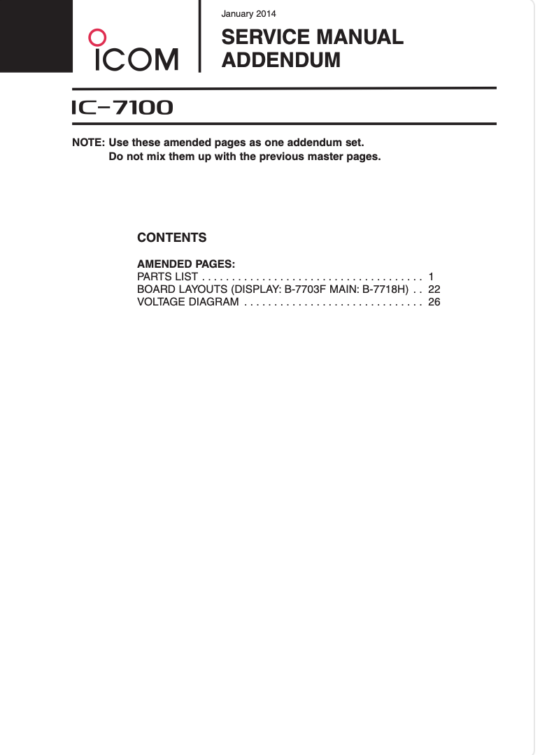 Manual De Servicio Icom IC-7100 - Con Diagramas A Color Y Desplegables De 11x17 Pulgadas | Para Reparación