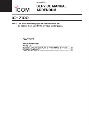 Icom IC-7100 Service Manual ( Digital Download )
