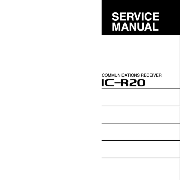 Icom IC-R20 Service Manual ( Digital Download )