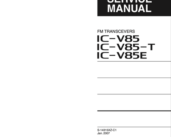 Icom IC-V85 Service Manual ( Digital Download )