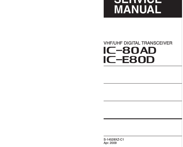 Icom IC-80AD/E80D Service Manual ( Digital Download )