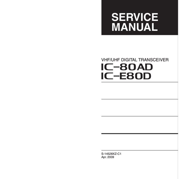 Icom IC-80AD/E80D Service Manual ( Digital Download )