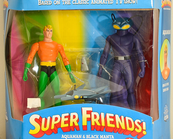 2003 DC Direct Super Friends Aquaman & Black Manta Deluxe Action Figure Set