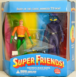 2003 DC Direct Super Friends Aquaman & Black Manta Deluxe Action Figure Set