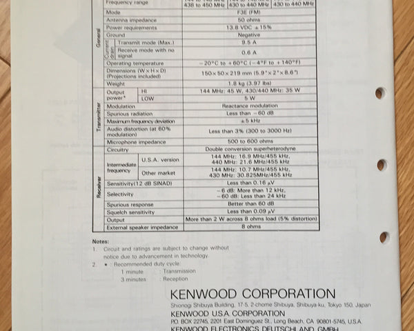 Kenwood TM-721A Service Manual