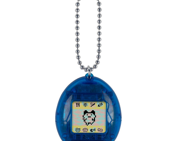 2021 Bandai Virtual Pet Handheld System Tamagotchi Translucent Blue with Yellow Buttons