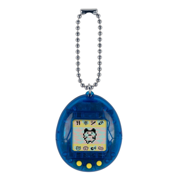 2021 Bandai Virtual Pet Handheld System Tamagotchi Translucent Blue with Yellow Buttons