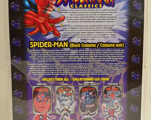 2000 ToyBiz Marvel Spider-Man Classics - Black Spider-Man with Comic Book Action Figure