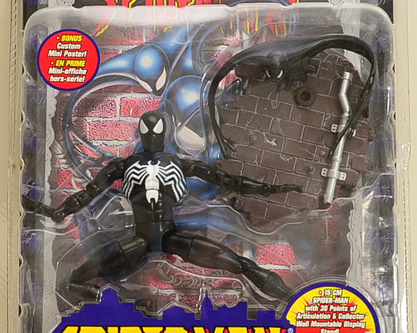 2000 ToyBiz Marvel Spider-Man Classics - Black Spider-Man with Comic Book Action Figure