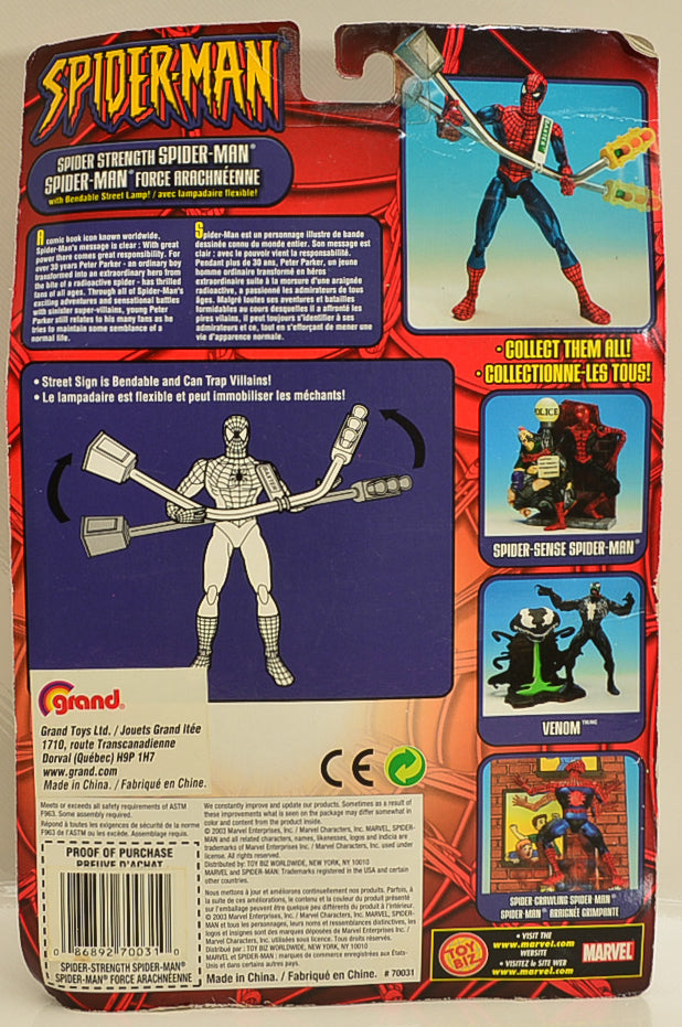 2003 ToyBiz  Spider Strength Spider-Man with Bendable Street Lamp Action Figure