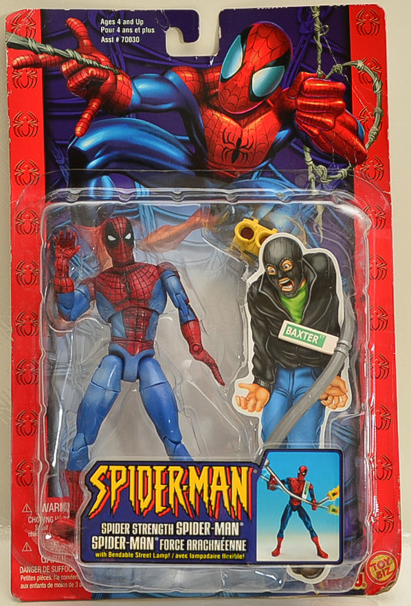 2003 ToyBiz Spider Strength Spider-Man with Bendable Street Lamp