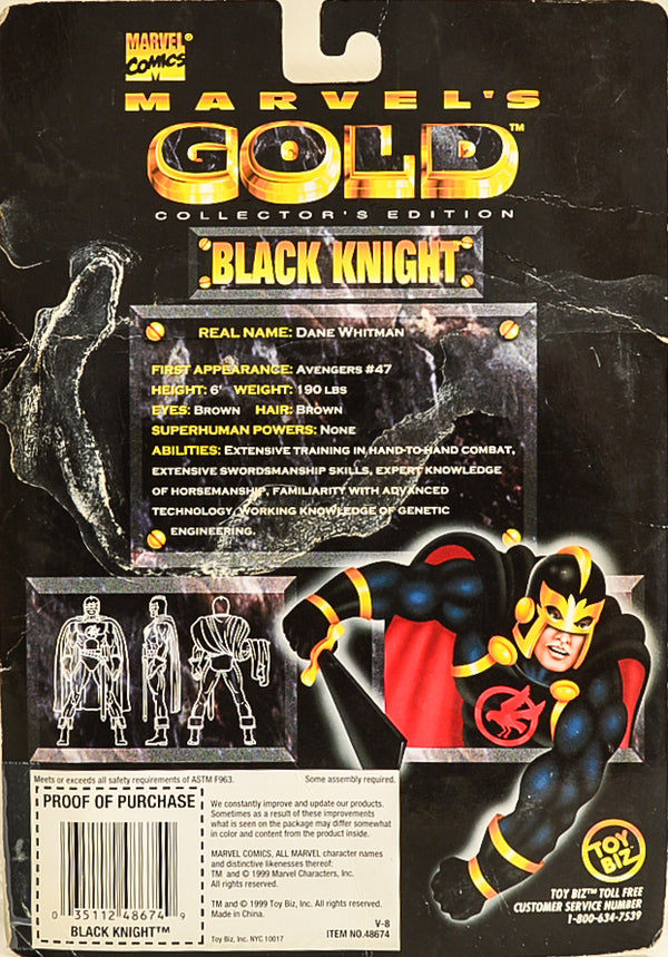 1999 Toy Biz Marvel's Gold Collector's Edition Black Knight Action Figure RARE