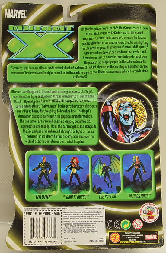 2001 ToyBiz Marvel Mutant X The Fallen 5" Action Figure