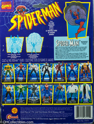 1994 Toy Biz Spider-Man The Animated Series Spiderman with Web Parachute - Action Figure