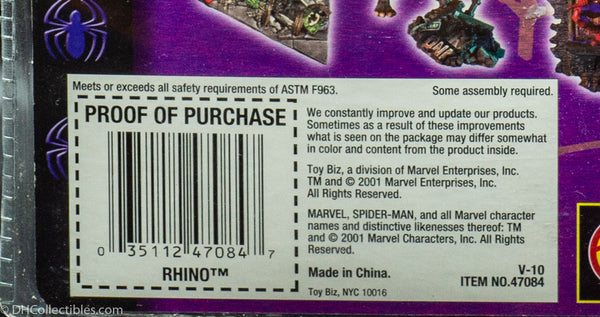2001 ToyBiz Marvel Legends Series II Spider-Man Classics  Rhino & Comic Book