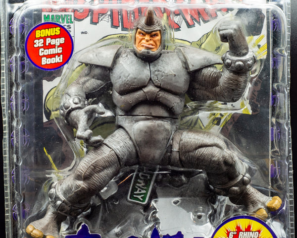 2001 ToyBiz Marvel Legends Series II Spider-Man Classics  Rhino & Comic Book