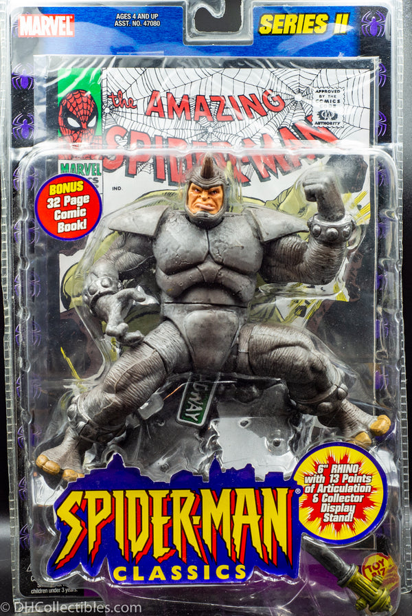 2001 ToyBiz Marvel Legends Series II Spider-Man Classics  Rhino & Comic Book