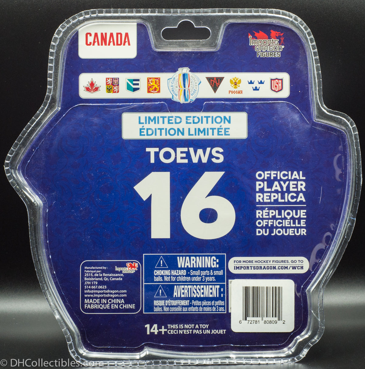 2016 Imports Dragon  World Cup of Hockey Action Figure Jonathan Toews Limited Edition