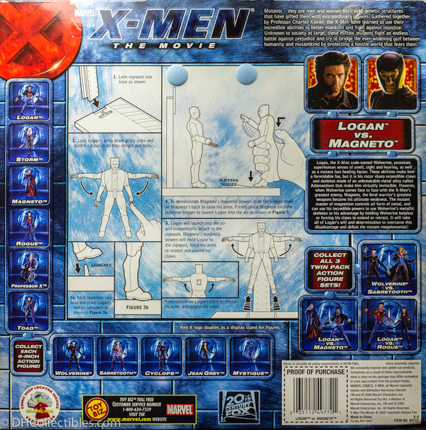 2000 ToyBiz X-Men Movie - Logan (Jackman) Magneto (McKellen) - 2-Pack Action Figure