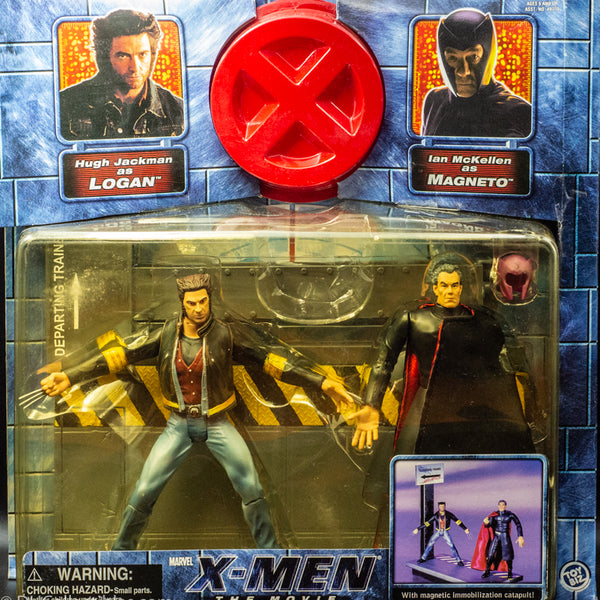 2000 ToyBiz X-Men Movie - Logan (Jackman) Magneto (McKellen) - 2-Pack Action Figure