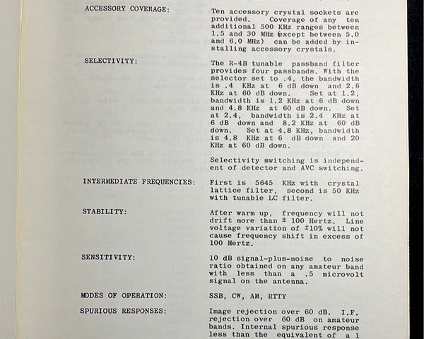 Drake R-4B Receiver Instruction Manual
