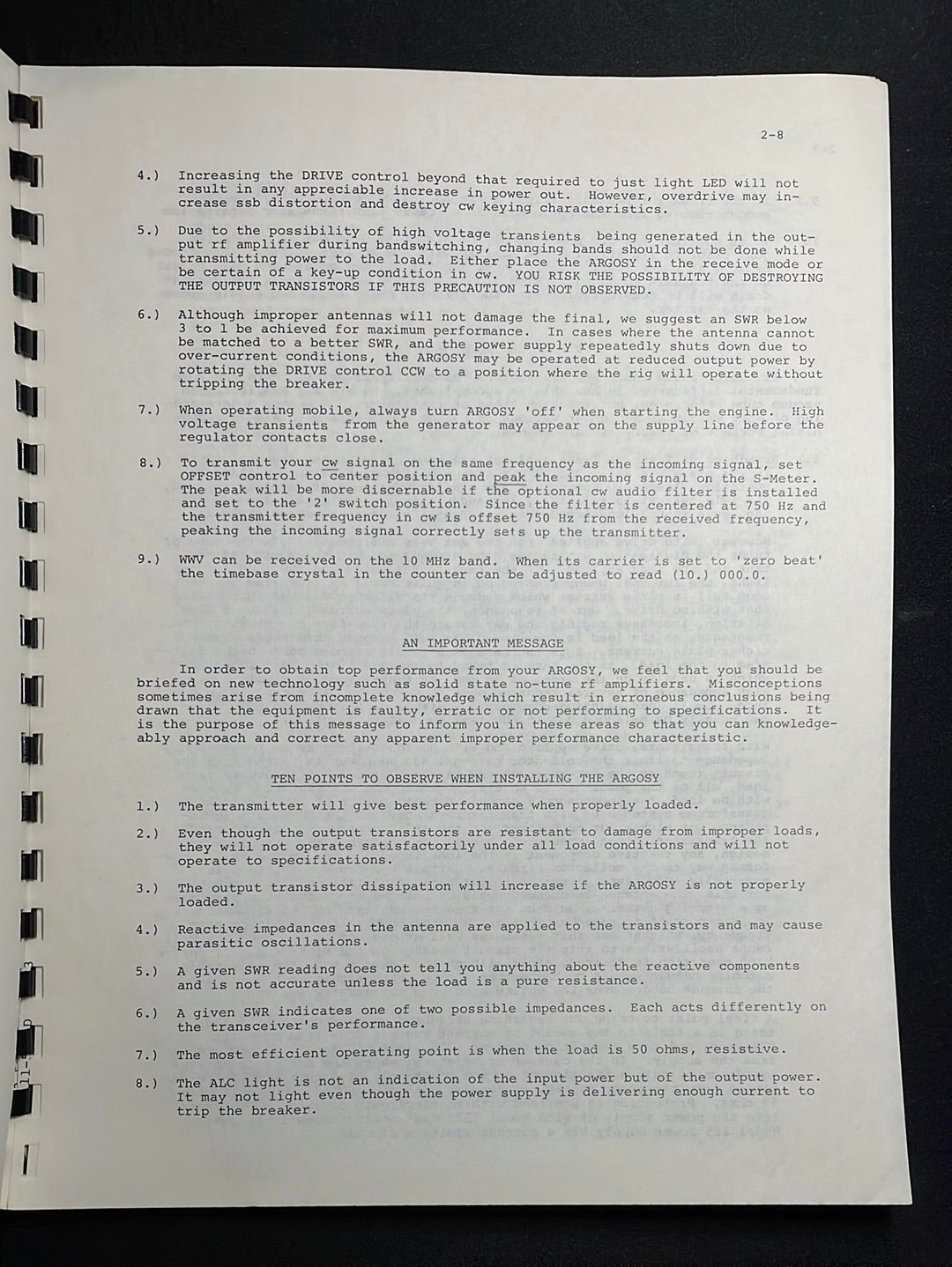 Ten-Tec Argosy II 525 D Owner's Manual