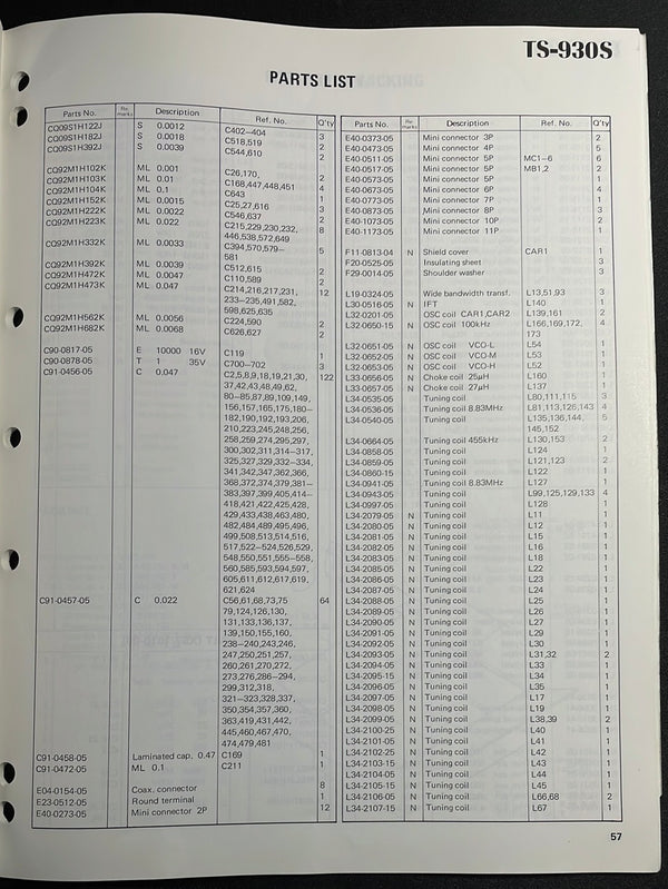 Kenwood TS-930S Amateur Radio Service Manual