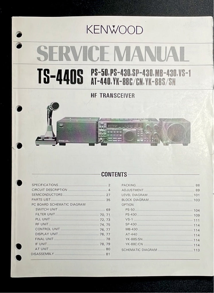Kenwood TS440S/AT Service Manual DH Collectibles