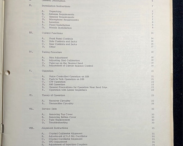 Drake TR-4 Sideband Transceiver Instruction Manual