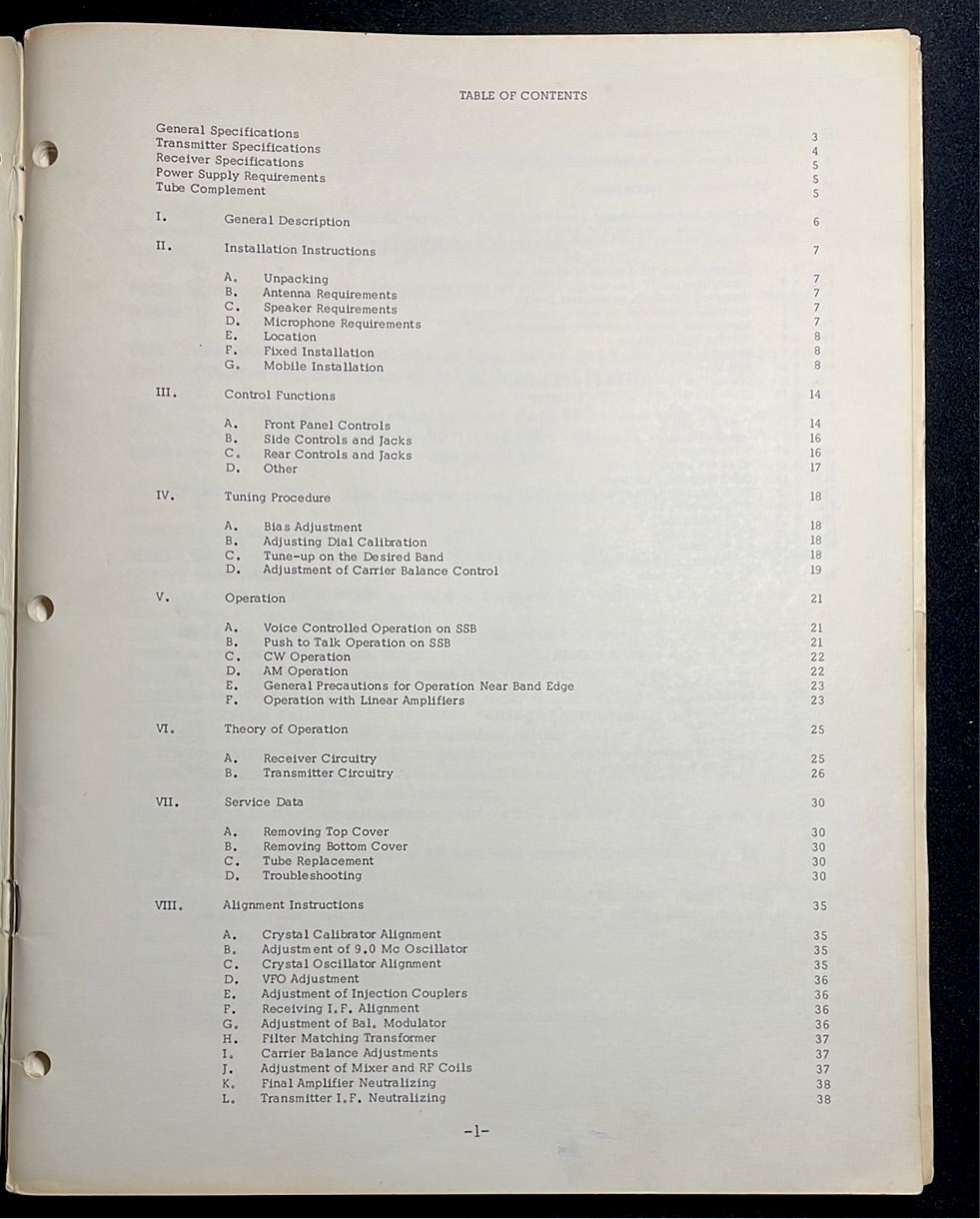 Drake TR-4 Sideband Transceiver Instruction Manual