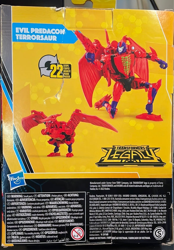 2022 Transformers Toys Legacy Buzzworthy Bumblebee Deluxe Class Evil Predacon Terrorsaur Action Figure