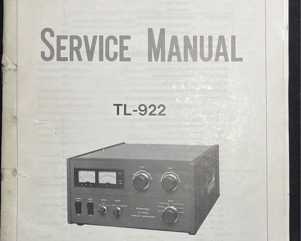 Kenwood TL-922 Amateur Radio Amplifier Service Manual Package