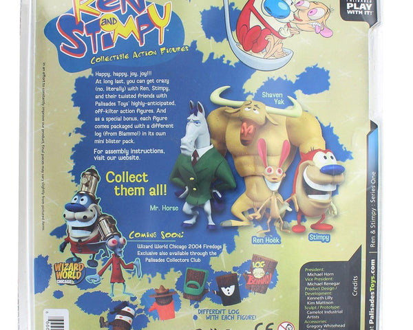 2004 Palisades Ren and Stimpy Shaven Yak Vintage Action Figure Set