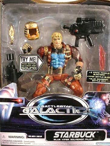 1996 Trendmasters Battlestar Galactica Talking Starbuck New Action Figure